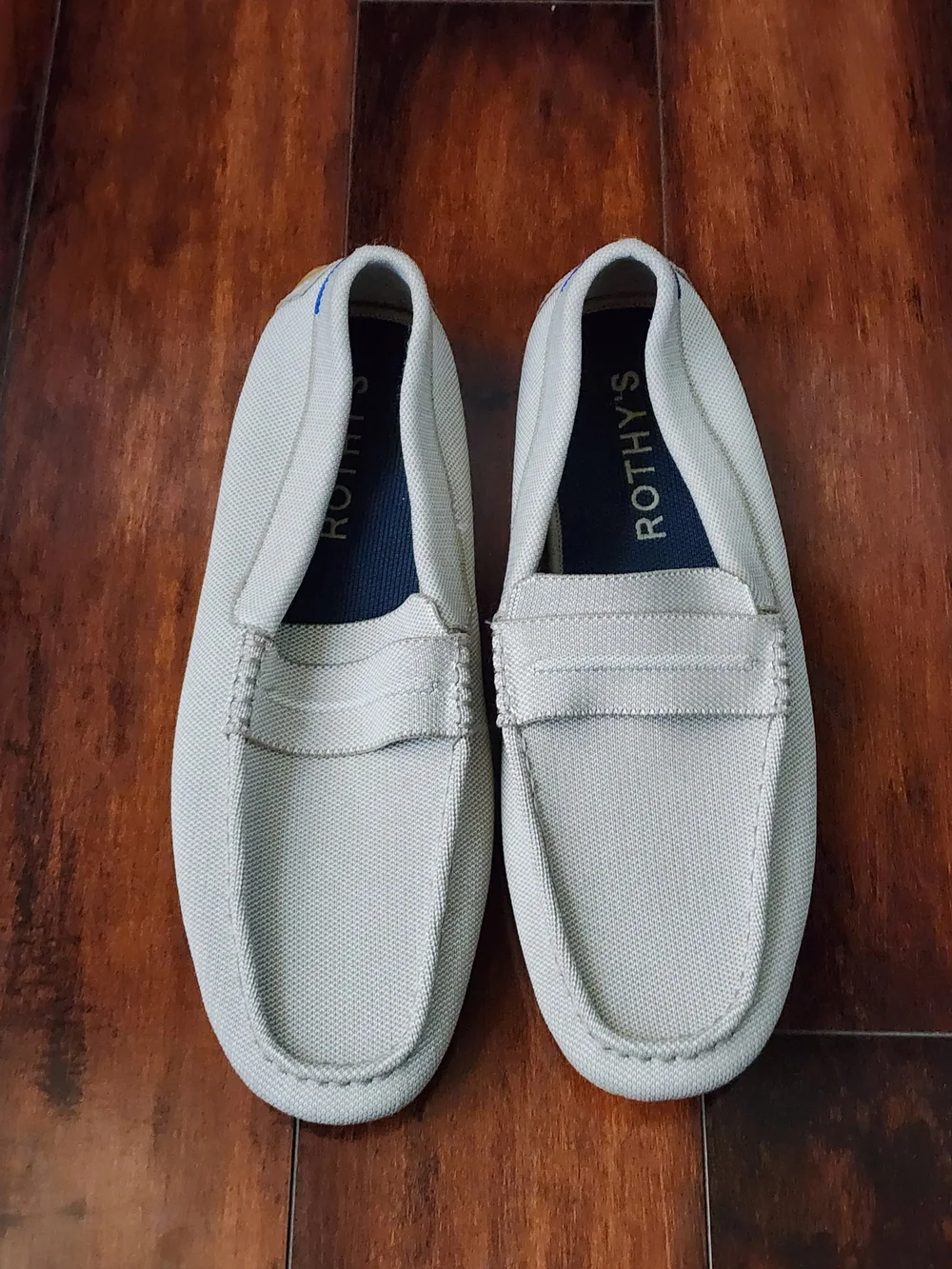 Rothy’s Men’s Driving Loafers White Knit Slip-On Moccasins Size 14